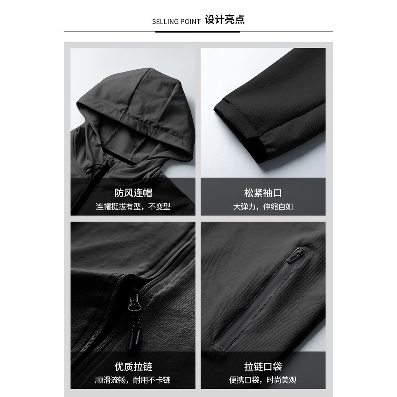 Áo Khoác Thể Thao Chống Mưa Chống Gió Mùa Thu Mau Khô Cho Nam