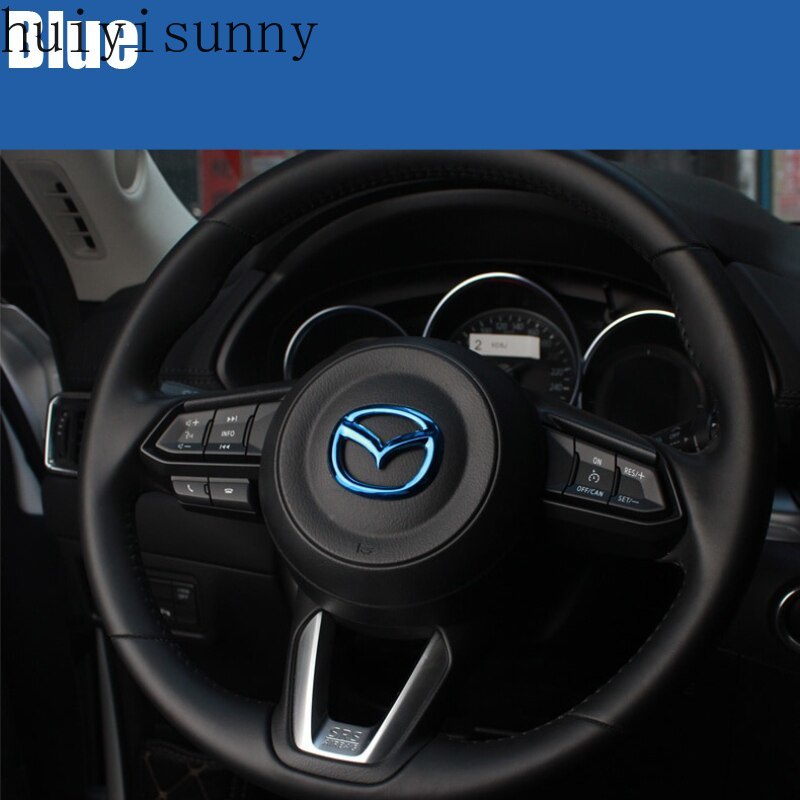 1 Nhãn Dán logo Màu Đỏ / Xanh Dương / Bạc Trang Trí Vô Lăng Xe Hơi mazda 2 3 6 cx-4 cx-5 cx-30