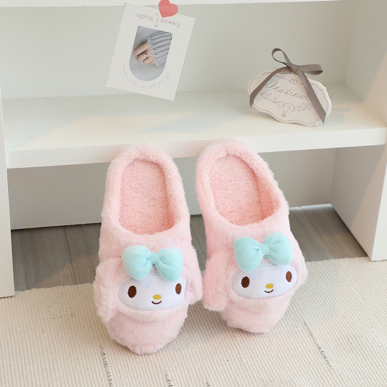 Sanrio Dép Bông Đi Trong Nhà Chống Trượt Hình kuromi melody cinnamoroll pachacco Đáng Yêu Cho Bé Gái