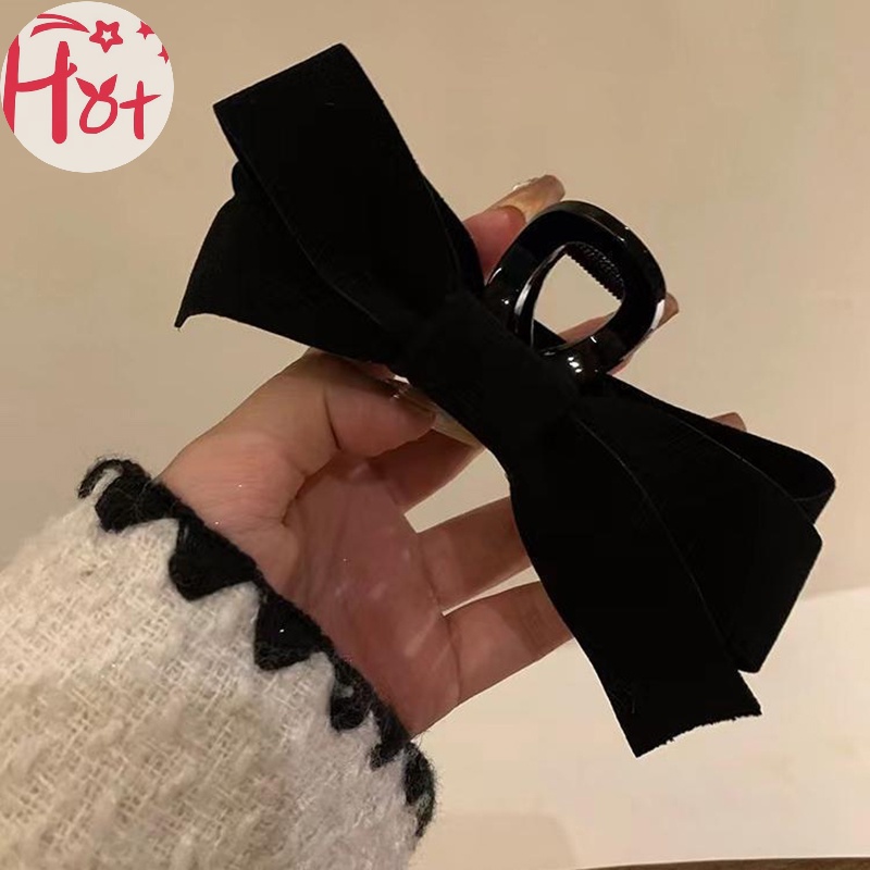 Jr Kẹp Tóc Hình Cá Mập Màu Đen Phong Cách retro Hàn Quốc