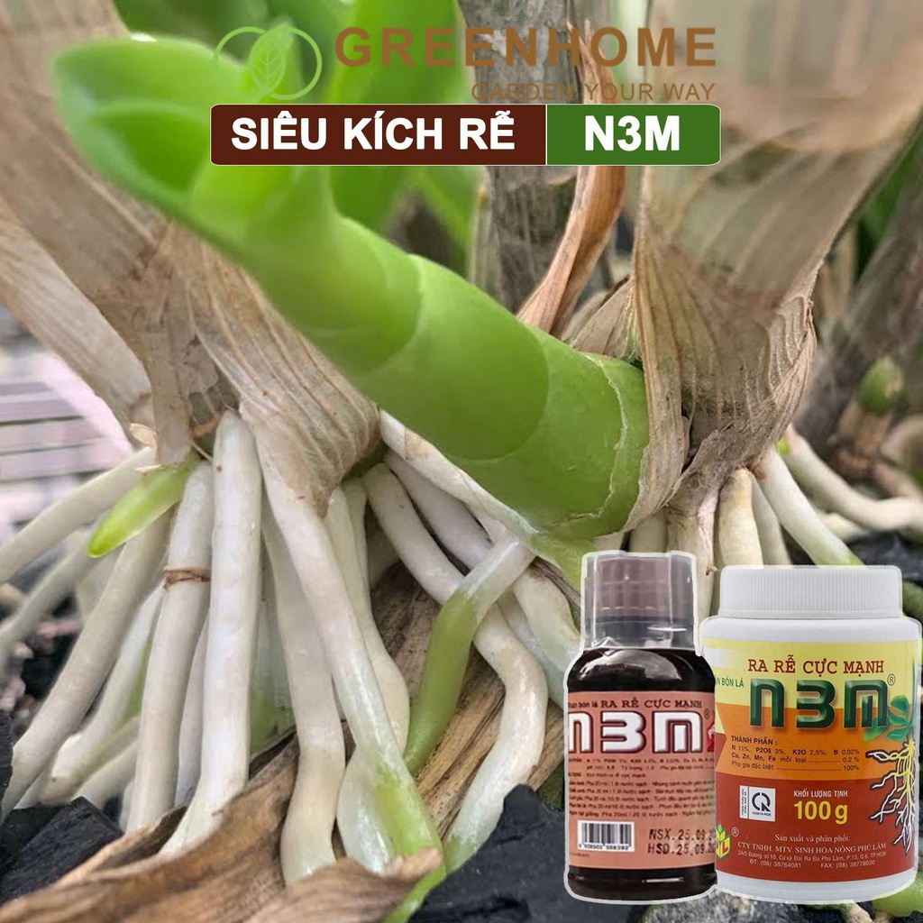Phân kích rễ H2T Farm, N3M, hũ 100gr, dùng giâm, chiết cành, ngâm hạt giống