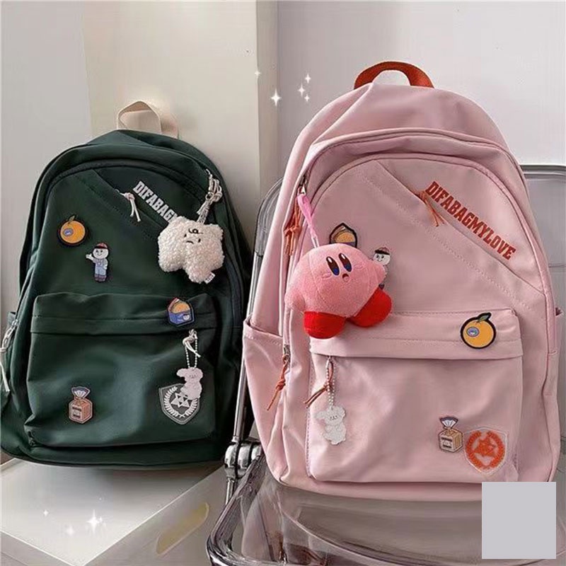 Chic joy Ba Lô Màu Trơn Sức Chứa Lớn Đa Năng Phong Cách harajuku ulzzang Hàn Quốc Cho Nữ Sinh
