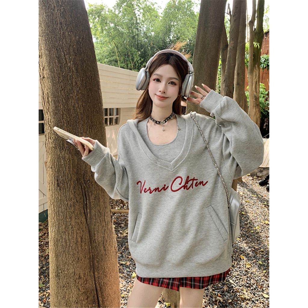 Áo Hoodie Dài Tay Thêu Họa Tiết Phong Cách Mới Mùa Thu 2023 Cho Nữ