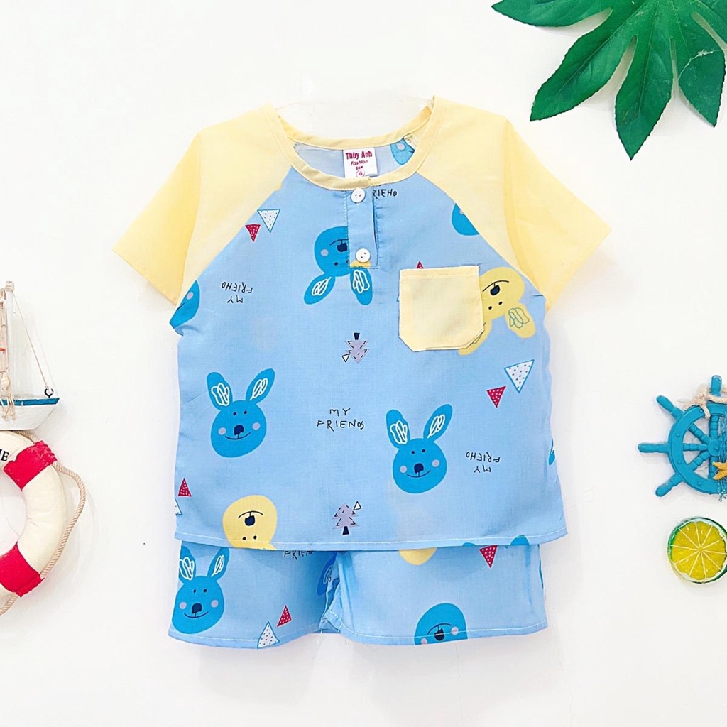 TOLEXINH  Bộ tay ngắn quần đùi phối màu bé trai - vải loại 1