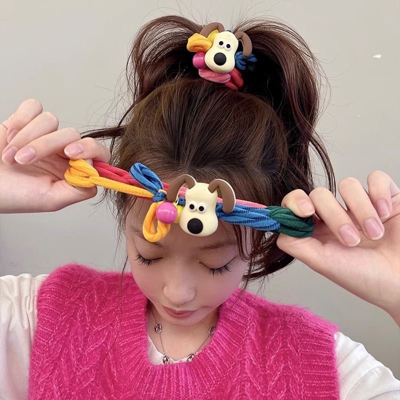 Băng Đô Cài Tóc Cao Su Dày Co Giãn Màu Cầu Vồng Phong Cách Mới 2023 Cho Nữ