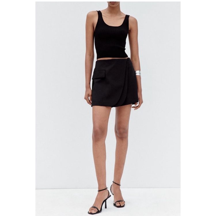 Zara Quần Short Lưng Cao Dáng Ôm Phong Cách Âu Mỹ Thời Trang Mùa Hè 233160888