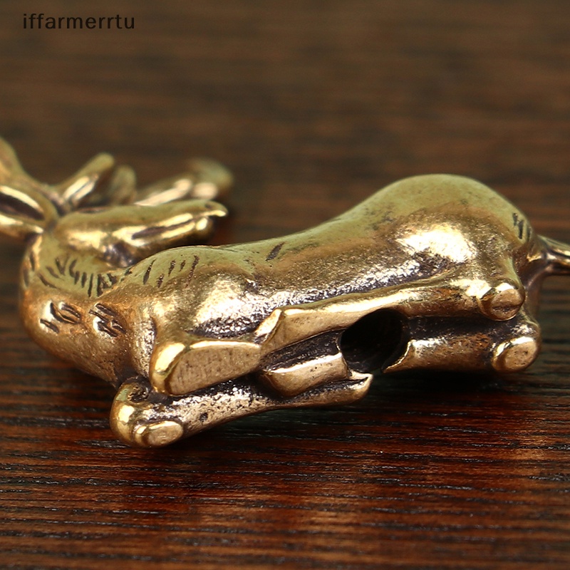 1 Tượng Trang Trí Giáng Sinh Bằng Đồng Thau Hình Tuần Lộc mini Để Bàn