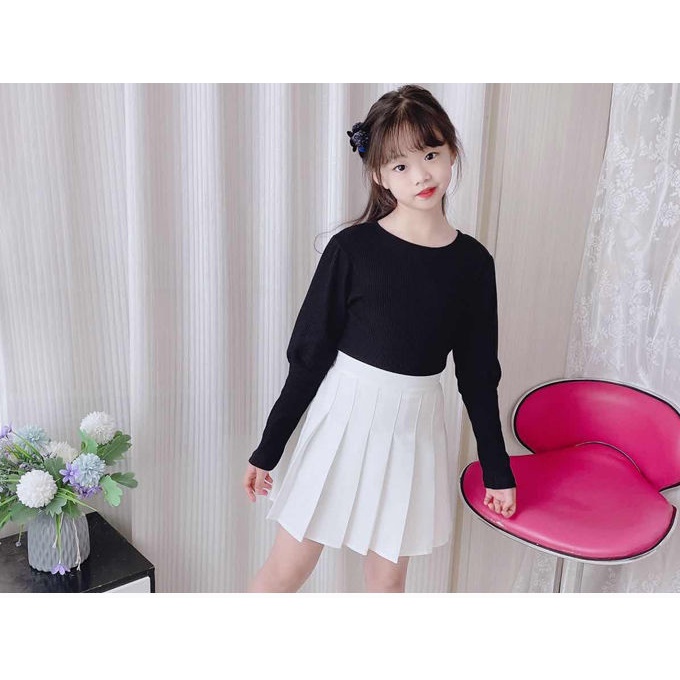 Chân Váy Ngắn Xếp Ly Màu Trắng Thời Trang Xuân Thu Dành Cho Bé Gái Tiểu Học