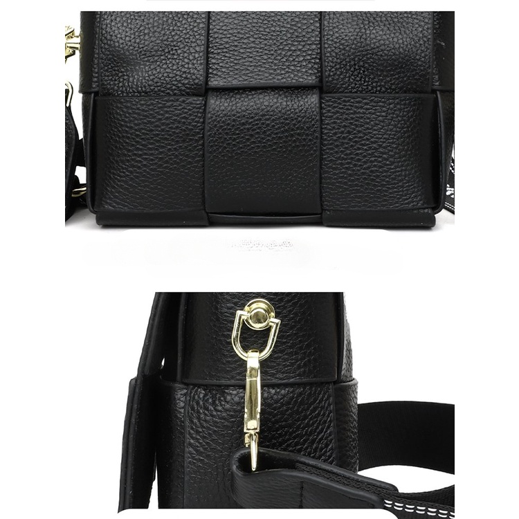 Túi Đeo Chéo Da Bò Dáng Vuông Nhỏ Có Nam Châm Thời Trang Cao Cấp