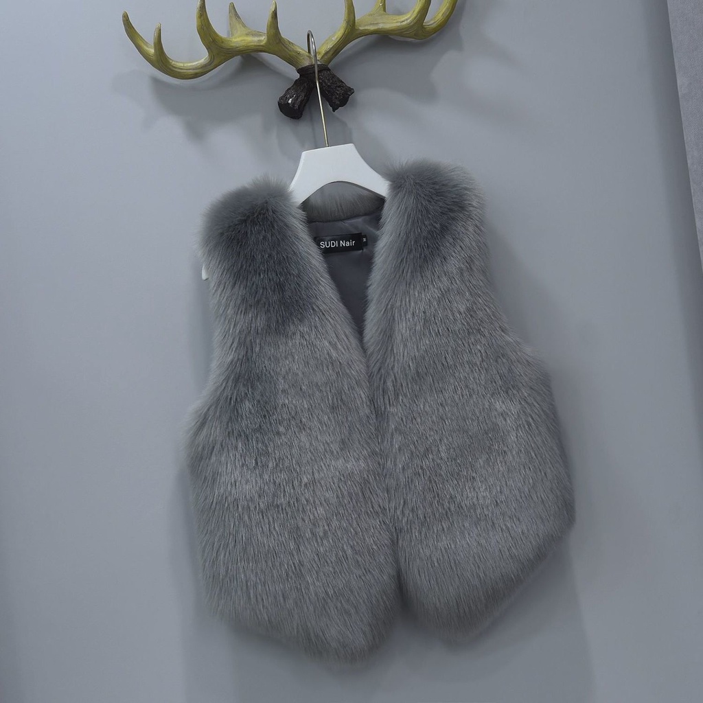 Áo Khoác Lông Thỏ Không Tay Thời Trang Thu Đông Mới Cho Nữ