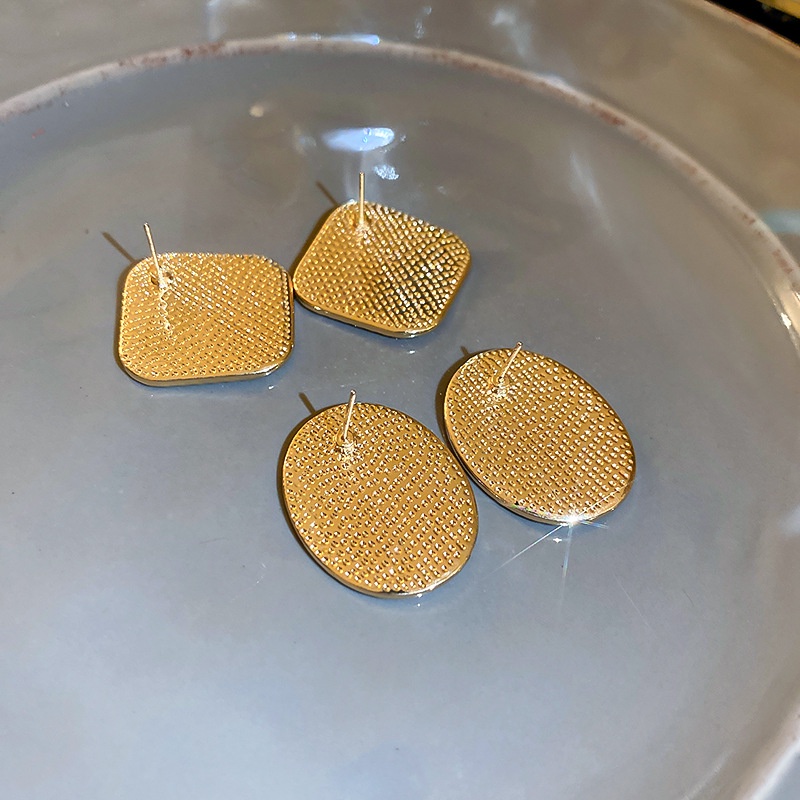 Bông Tai Mạ Bạc 925 Hình Học Đính Kim Cương Sang Trọng Phong Cách Âu Mỹ