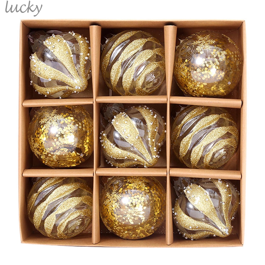 Set 9 Quả Châu Lấp Lánh Trang Trí Giáng Sinh
