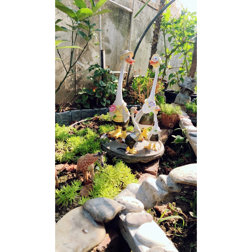 Dễ Thương Tượng Hình Cặp Đôi Vịt Bằng Nhựa resin Thủ Công Trang Trí Sân Vườn