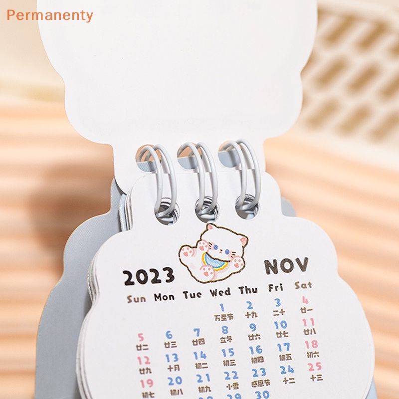 Lịch Để Bàn 2024 mini Họa Tiết Mèo Dễ Thương Để Bàn Trang Trí