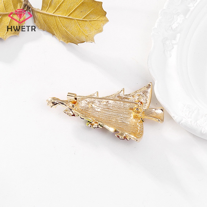 Trâm Cài Áo Hình Cây Thông Đính Đá Thời Trang Cho Nữ Mới