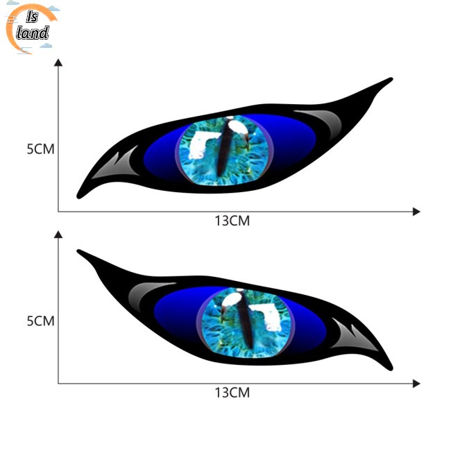 Bộ 2 Miếng Dán pvc Hình Mắt Quỷ Chống Nắng Không Thấm Nước Cho Gương Chiếu Hậu Xe Hơi 13cm * 5cm