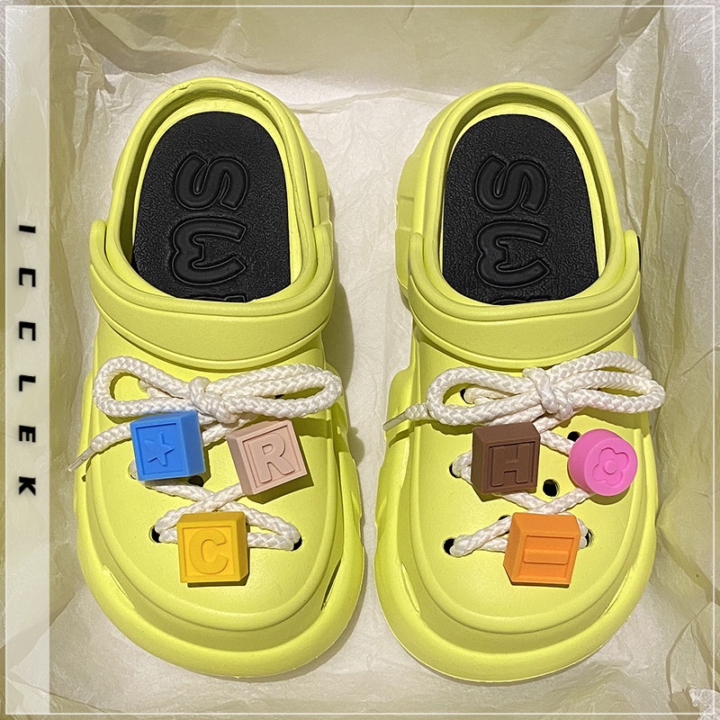 ICCLEK dép cross sandal nữ dép đi biển dép đế cao Thoải Mái Xinh Xắn  FDL2390JD5 36Z230908