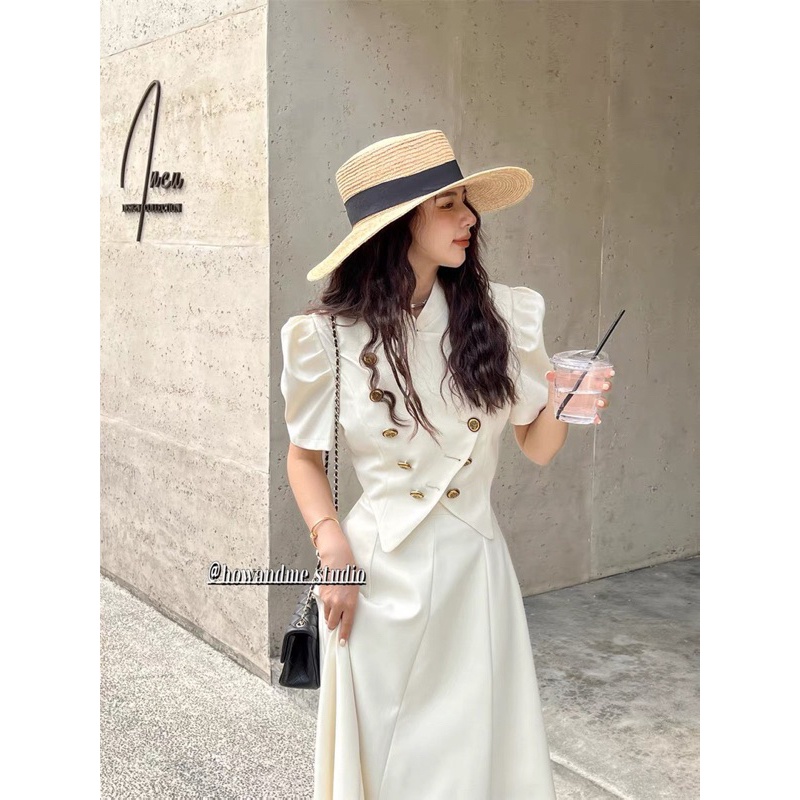 Set Dạ Áo Dạ Khuy Mix Chân Váy Dáng Dài Hàng 2 Lớp 2 Màu Kèm Ảnh Thật Erashop