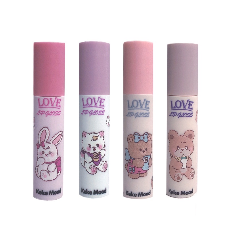 Kemood Son Môi Màu Lì Lâu Trôi Chống Thấm Nước Thiết Kế Vỏ In Hình Mèo Dễ Thương pseudo
