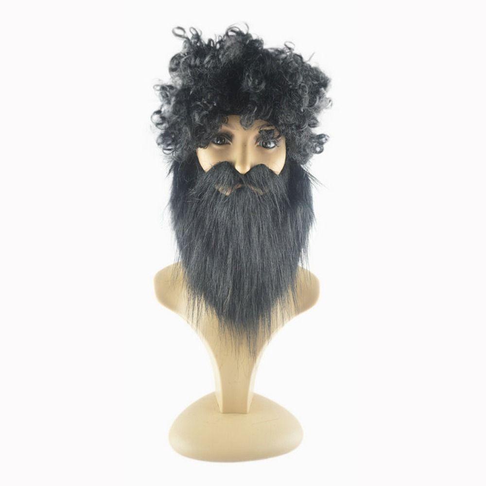 Bộ Tóc Giả Xoăn Có Râu Giả Vui Nhộn Thời Trang Dành Cho Nam