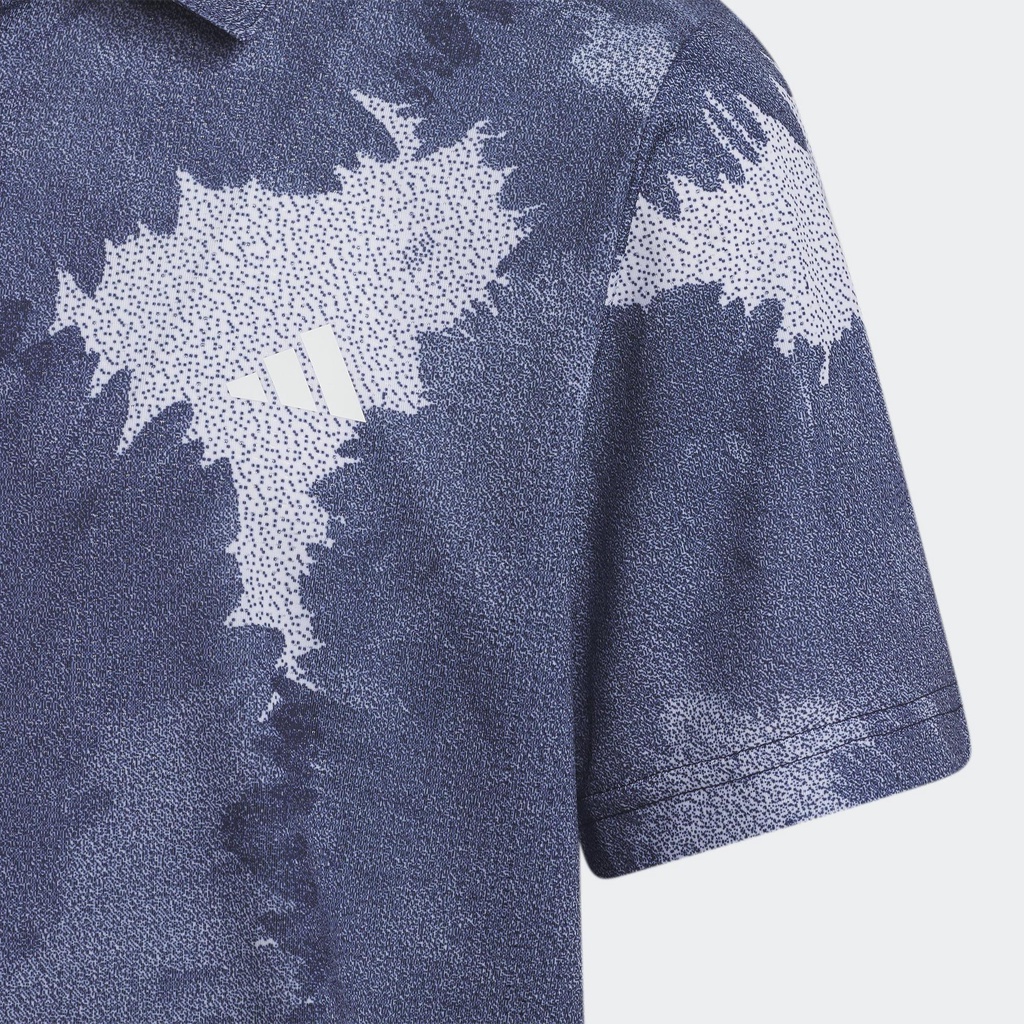 Adidas Đánh gôn Áo Polo Lưới In Hoa Trẻ em Màu xanh da trời HR5296