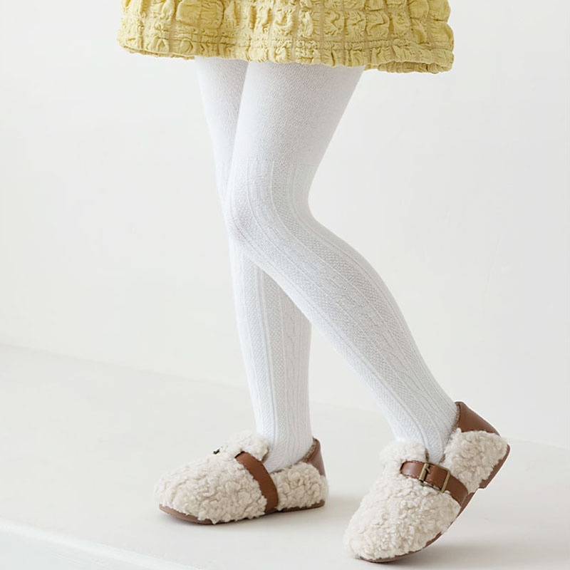 Bobora Vớ cotton Mềm Giữ Ấm Màu Trơn Cho Bé Gái