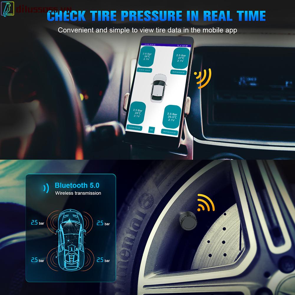 Thiết Bị Cảm Biến Áp Suất Lốp Xe Hơi Kết Nối bluetooth