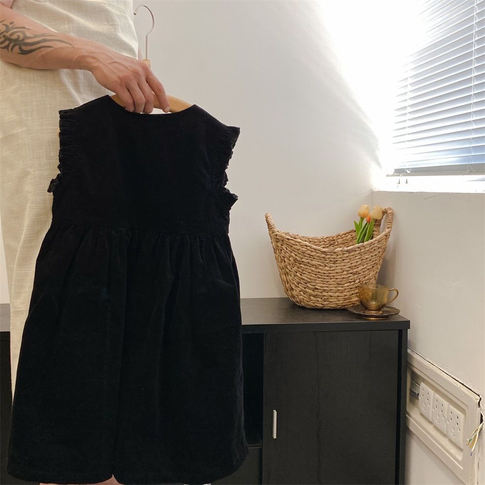 Đầm Nhung Cổ Búp Bê Phong Cách Phương Tây Thời Trang Mùa Thu 2023 Cho Bé Gái