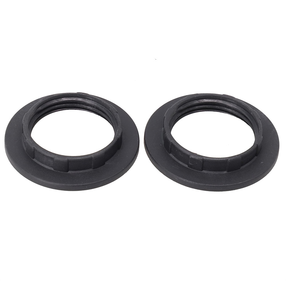 Lamp Shade Collar Ring Plastic Replacement Black/White 2Pcs Bedside Lamp