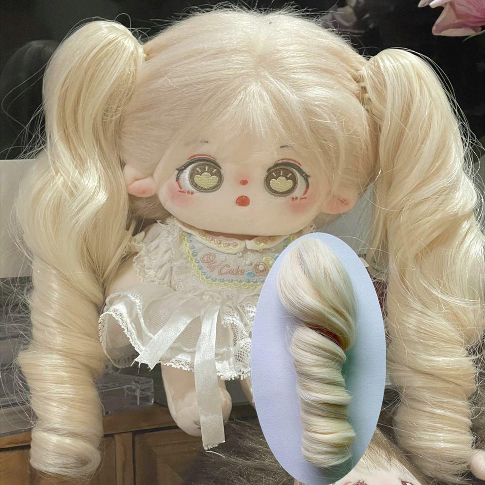 1PC kẹp tóc xoăn dài Ponytail cho tóc giả búp bê bông 20cm Màu hồng tím 20cm Ngôi sao thần tượng búp bê nắm bắt tóc giả sợi hóa học