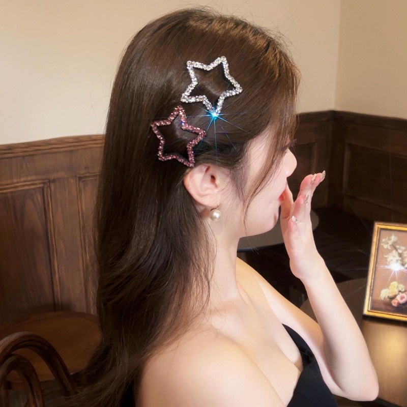 Kẹp Tóc Hình Đám Mây / Ngôi Sao / Đám Mây Cỡ Lớn Đính Đá Thời Trang Cho Nữ