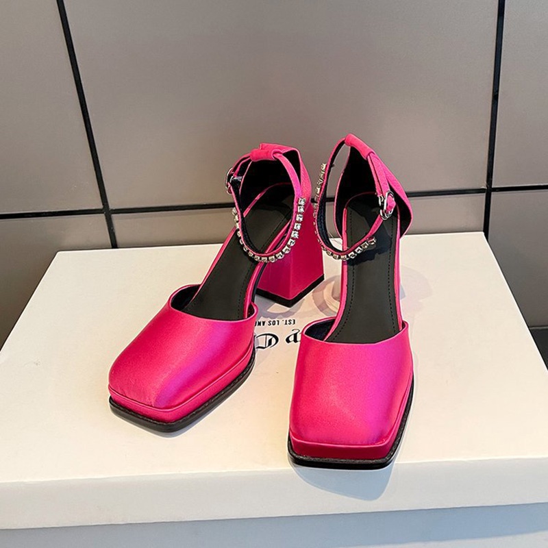 BẠCH LỘC ĐẠI NHÂN✨ Giày Cao Gót Da Mũi Vuông Phong Cách Âu Mỹ Cho Nữ