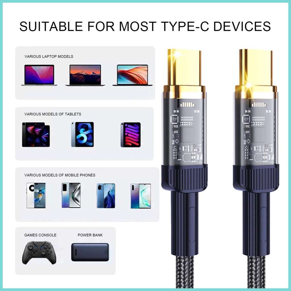 Dây Cáp Sạc Nhanh type c 5a 100w Bằng nylon Đa Năng Cho Máy Tính Bảng