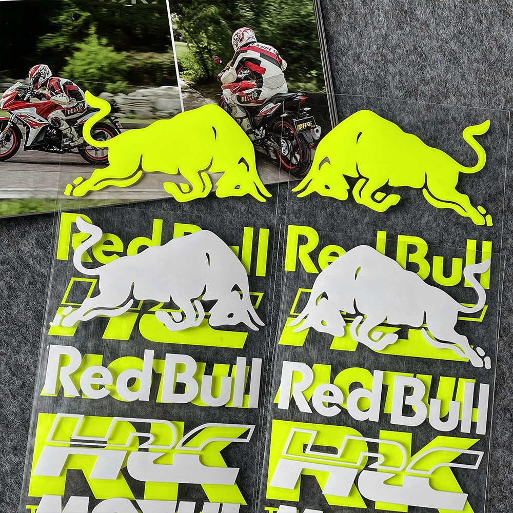 FENDER Bộ 2 Đề Can Phản Quang red bull Trang Trí Kính Chắn Gió Thân Xe Máy yamaha mio sporty aerox nmax