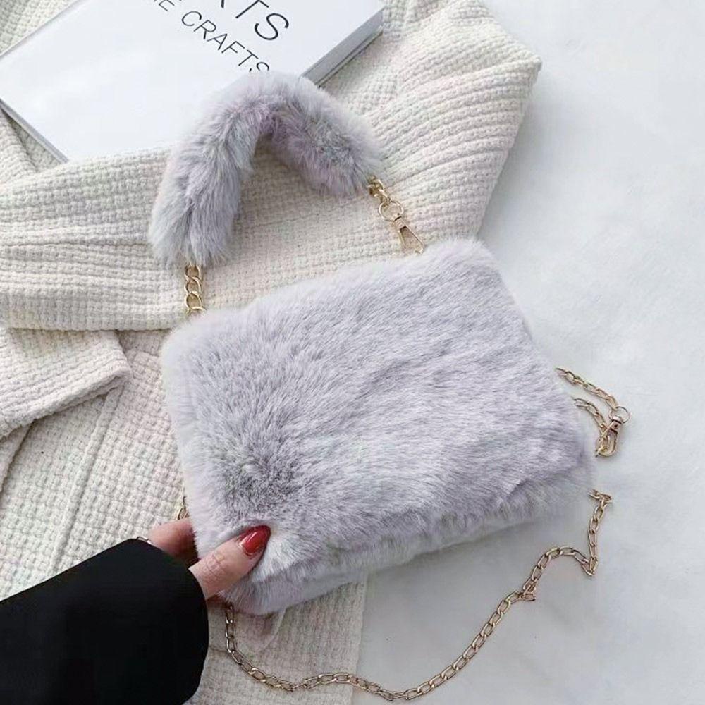 UUMIR Túi Xách Đeo Vai Phủ Bông Mềm Màu Trơn Phối Dây Xích Thời Trang Nữ Sành Điệu