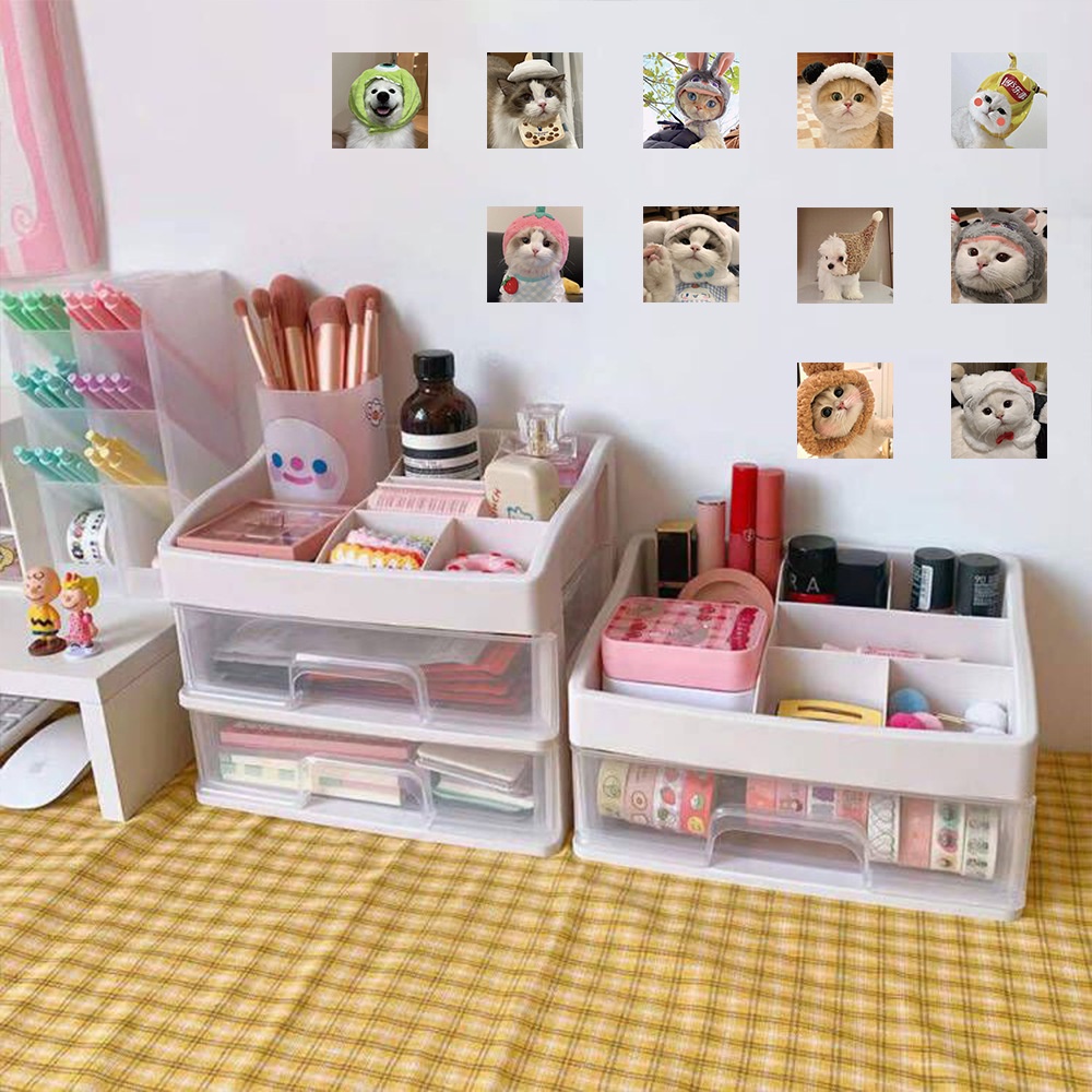 Bộ 60 Miếng Dán Trang Trí Mũ Bảo Hiểm / Bút Chì Hình Chó / Mèo graffiti Dễ Thương Vui Nhộn