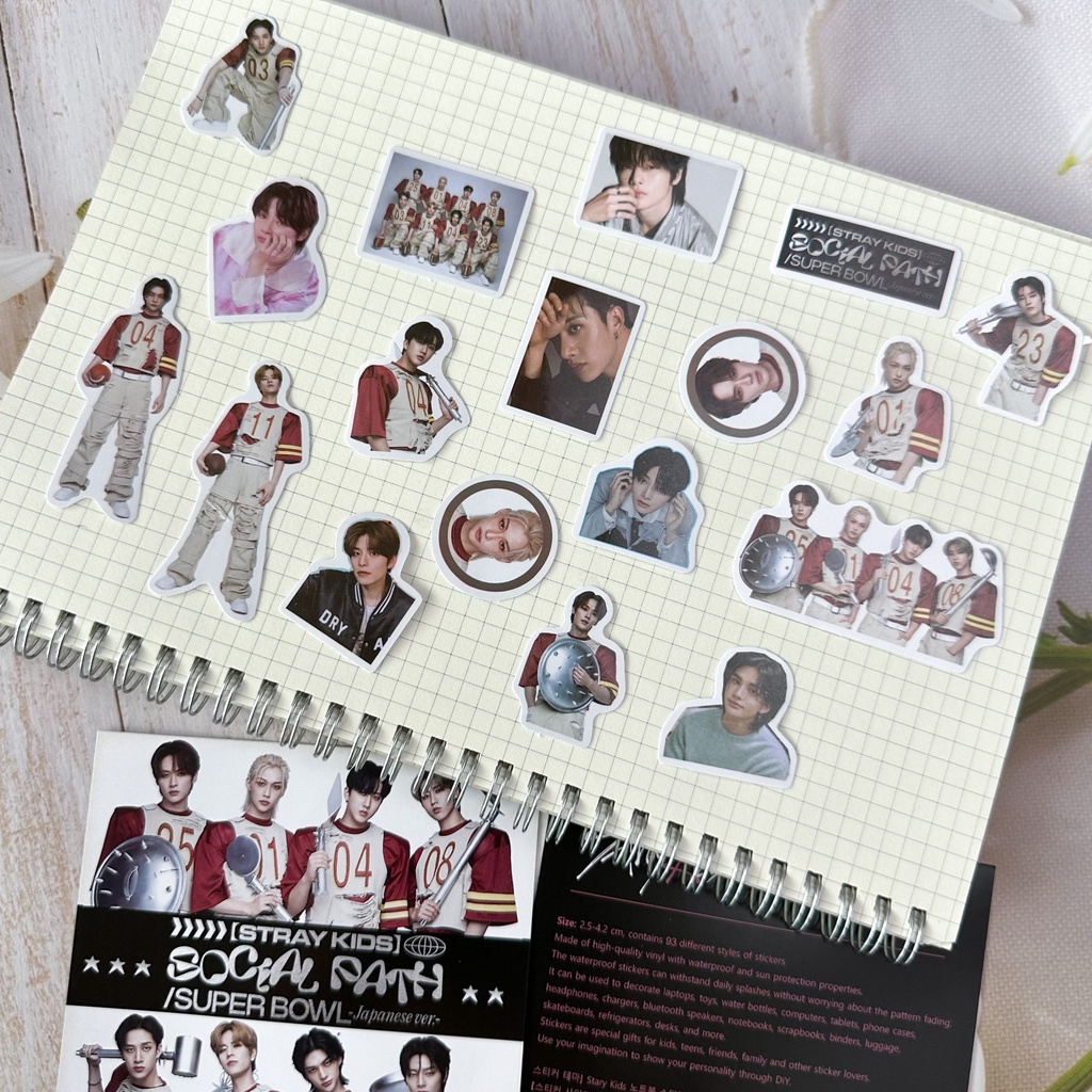 Set 93 Sticker Dán Trang Trí album Sổ Tay Hình Nhóm Nhạc kpop straykids