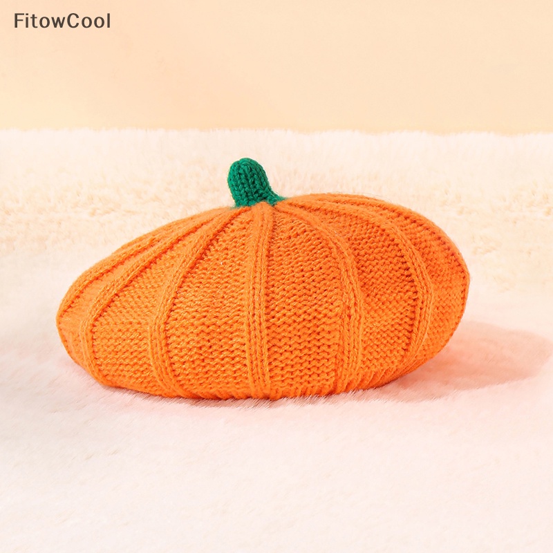 Mũ beret Dệt Kim Phong Cách Bí Ngô halloween 2023 Cho Mẹ Và Bé