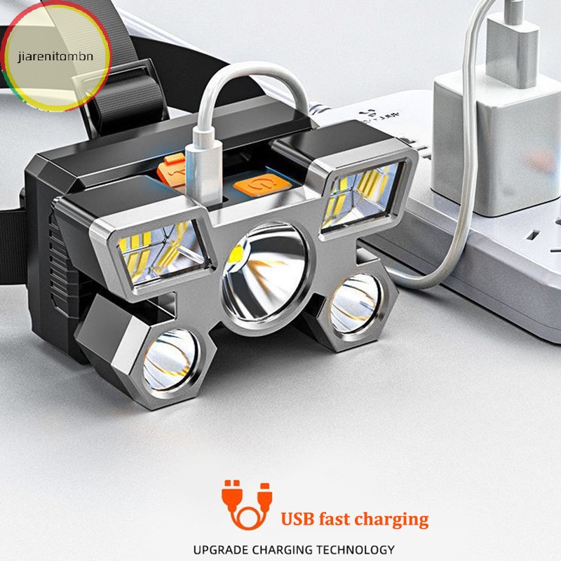 Jiarenitombn Đèn Pin Đội Đầu Câu Cá / Cắm Trại / Leo Núi Có Thể Sạc Lại vn