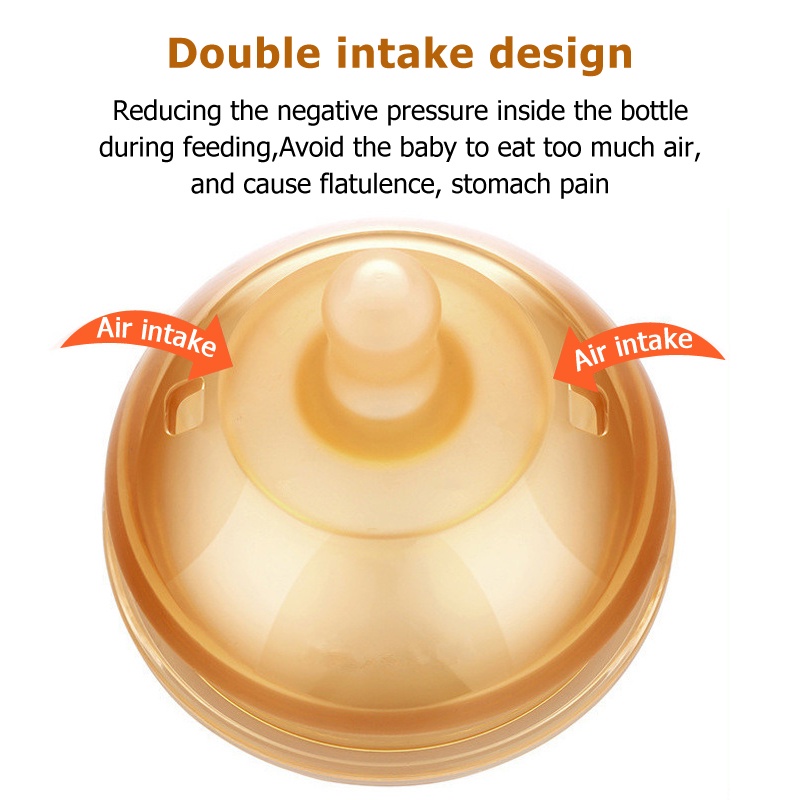 Bình sữa không BPA 150ml 250ml có tay cầm bằng silicon màu nâu cho trẻ sơ sinh