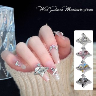 Charm địa cầu đá trái tim đính móng siêu xinh( charm to)