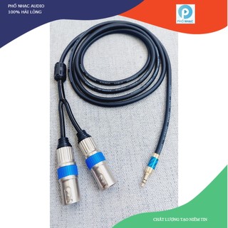 Dây tín hiệu 1 đầu 3.5mm ra 2 đầu Canon đực - Dây cáp chuyển từ jack 3.5 ly ra 2 đầu jack Canon chống nhiễu - Dây Sommer
