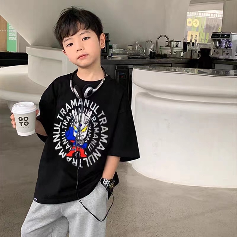 Áo Thun 100% cotton Tay Ngắn In Hoạt Hình ultraman Dành Cho Nam Nữ