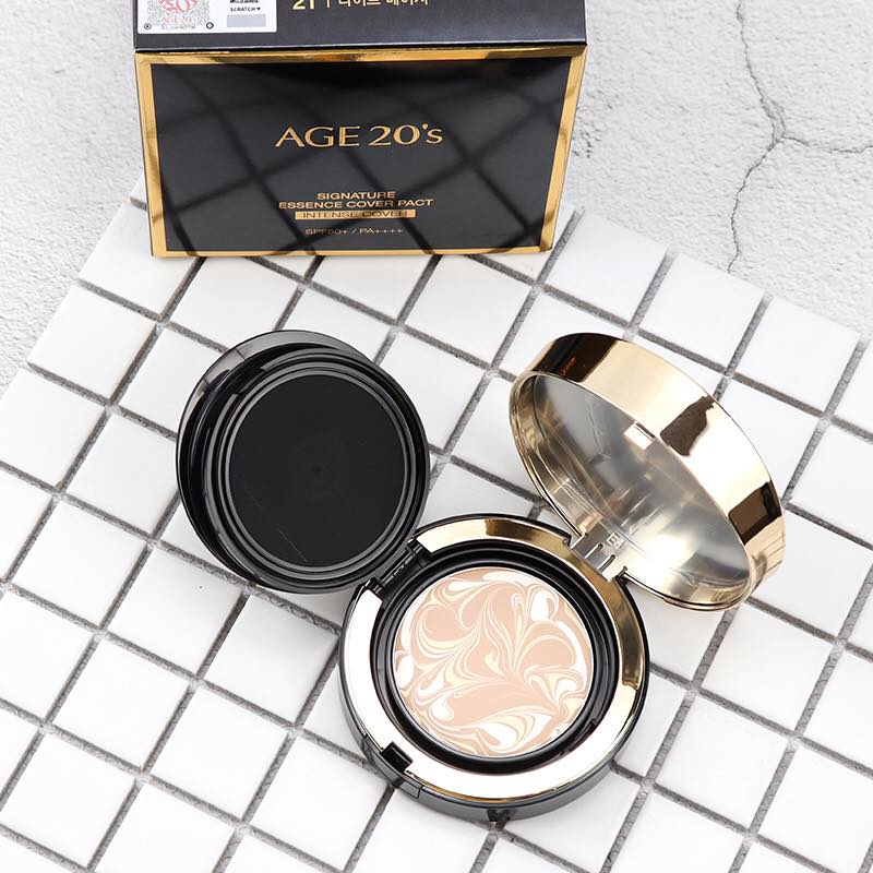 Phấn Nền Lạnh AGE20's Signature Essence Cover Pact Intense Long Cover Phiên Bản Kim Cương Và Nâng Cấp