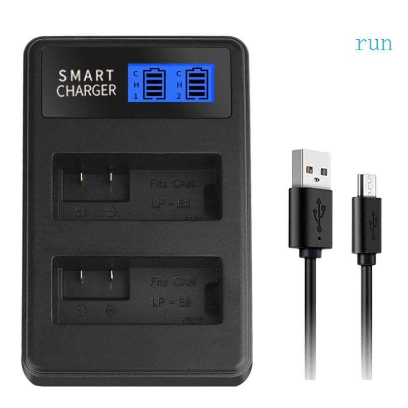 Bộ Sạc Pin Hai Cổng usb lp-e8 lcd Cho rebel t2i t3i t4i t5i 550d 650d