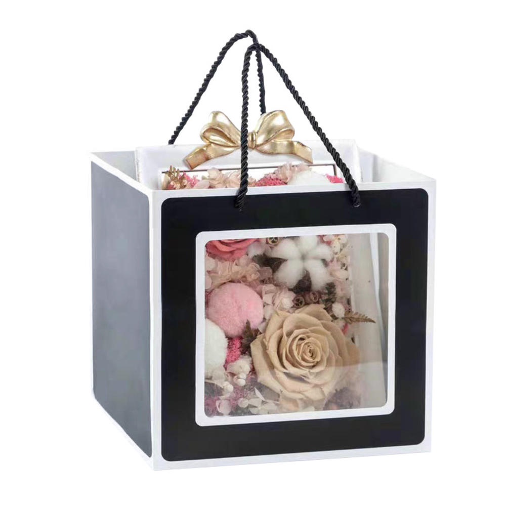 Túi Xách Mua Sắm Bằng Giấy kraft Đính Hoa Xinh Xắn