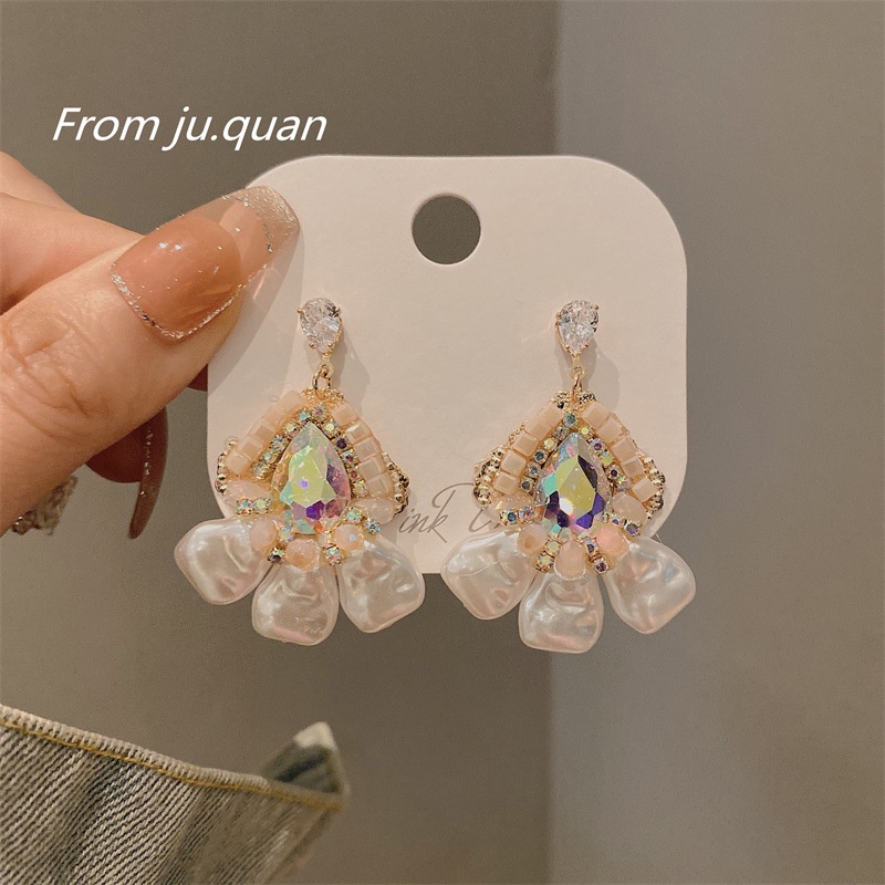 Bông Tai Mạ Bạc 925 Hình Giọt Nước Sang Trọng