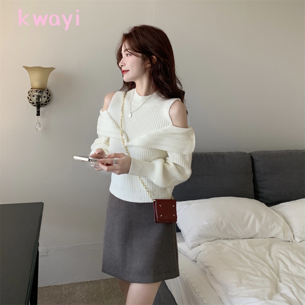 Kwayi Áo Len áo khoác cardigan áo cardigan Thời trang hàn quốc WMY2390HX0 36Z230909