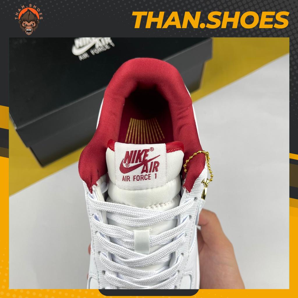 Giày AF1 Low Just Do It Hangtag, AF1 Trắng Lòng Đỏ Móc Đồng Xu - Than.Shoes