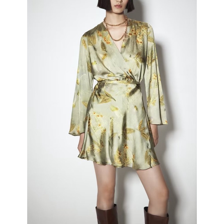 Zara Đầm Lụa satin Thời Trang Thanh Lịch Cá Tính Cho Nữ 8649161